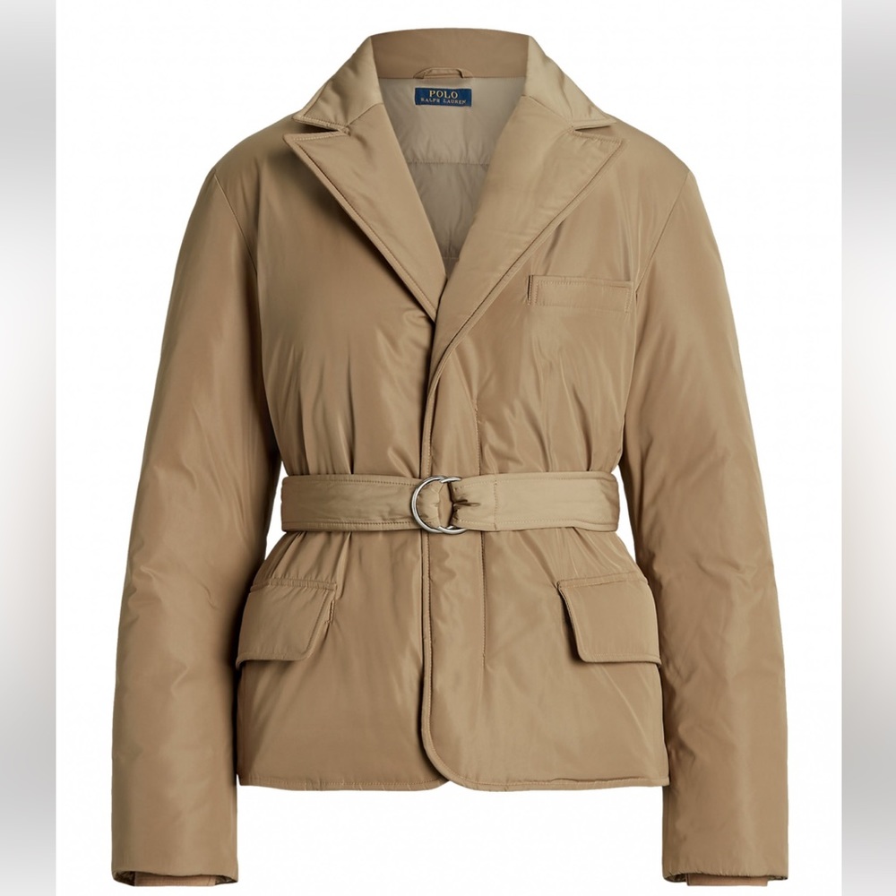 Polo Ralph Lauren Beige Belted 750-Fill Down Puffer Jacket NWT S
